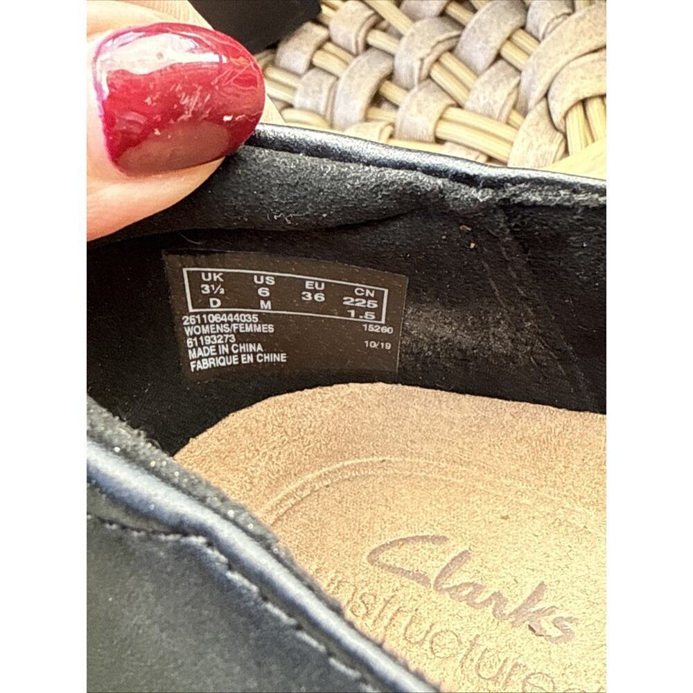 Clarks Women Rosalyn Wren Mary Jane Size 6 M Black Leather Block Heel EU 36 - Picture 5 of 16